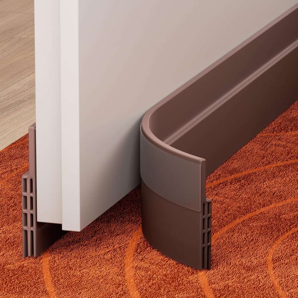 door draft stopper, under door draft blocker, soundproof door sweep, weather stripping for doors, door draft excluder, Gro Theory draft stopper, noise reducer under door, door bottom seal, door gap blocker, home draft stopper, energy saving door stopper, thermal door stopper, door soundproofing, reduce noise under door, stop drafts under door, door weather seal, door sweep draft stopper, diy door draft stopper, renter friendly draft blocker,